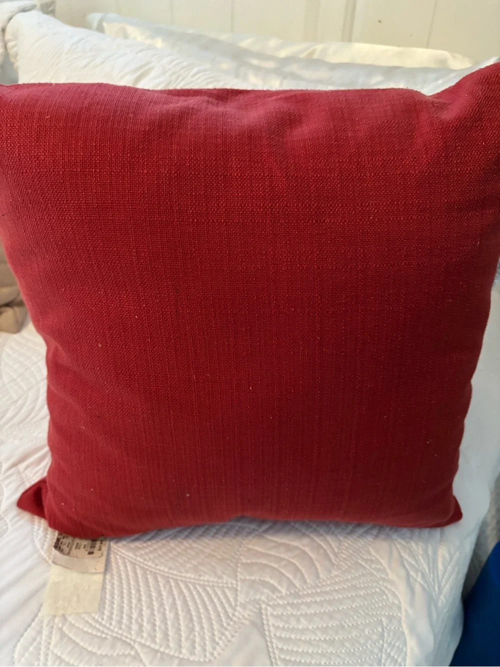 Kohl's Rust/Red Textured Accent Pillow with Decorative Button